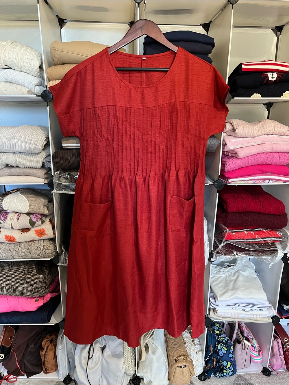 NWOT Burnt Orange Midi Dress